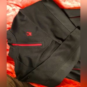 This is a large Spyder pullover zip up